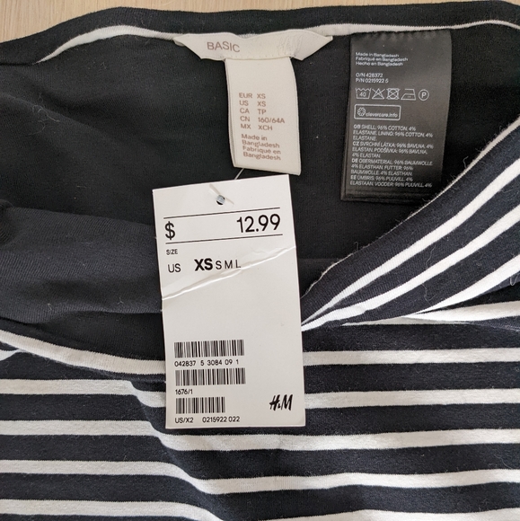 NWT H&M Basic Striped Pencil Skirt - Picture 3 of 3
